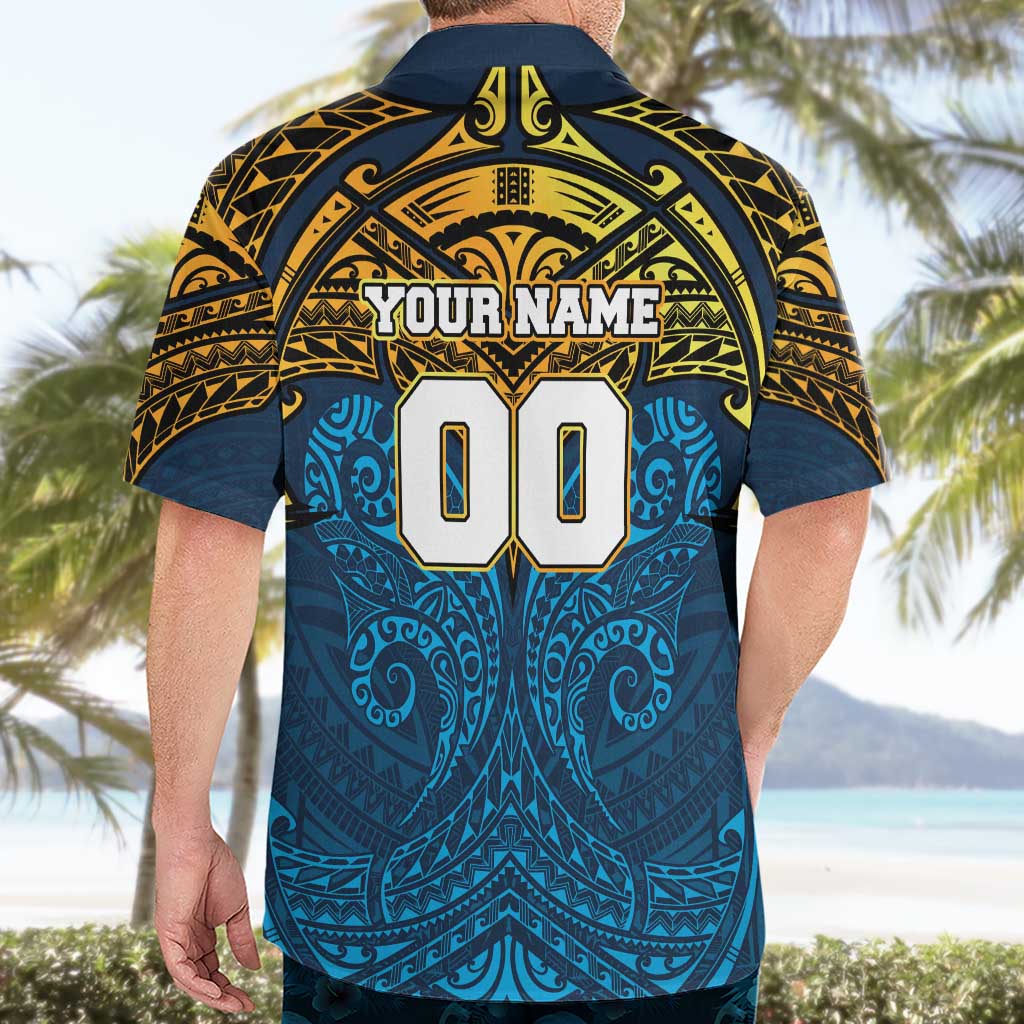 Personalized Gold Coast Titans Hawaiian Shirt Polynesian Tribal Pattern Style
