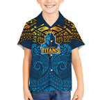 Personalized Gold Coast Titans Hawaiian Shirt Polynesian Tribal Pattern Style