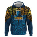 Personalized Gold Coast Titans Hoodie Polynesian Tribal Pattern Style