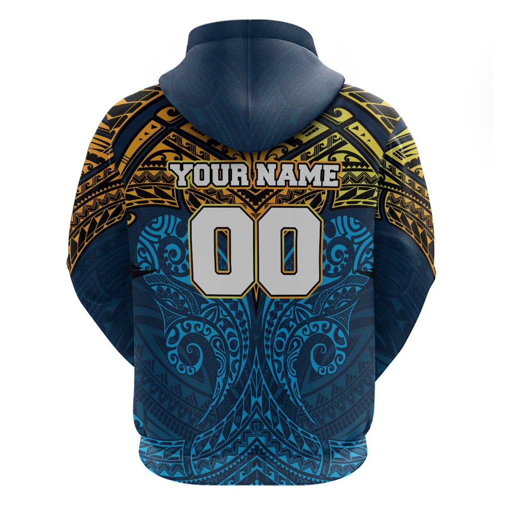 Personalized Gold Coast Titans Hoodie Polynesian Tribal Pattern Style