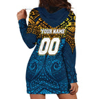 Personalized Gold Coast Titans Hoodie Dress Polynesian Tribal Pattern Style
