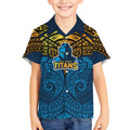 Personalized Gold Coast Titans Kid Hawaiian Shirt Polynesian Tribal Pattern Style
