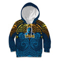 Personalized Gold Coast Titans Kid Hoodie Polynesian Tribal Pattern Style