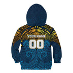 Personalized Gold Coast Titans Kid Hoodie Polynesian Tribal Pattern Style