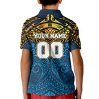 Personalized Gold Coast Titans Kid Polo Shirt Polynesian Tribal Pattern Style