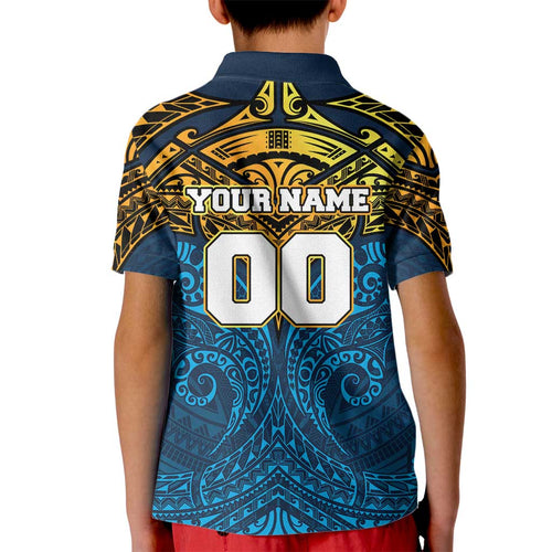 Personalized Gold Coast Titans Kid Polo Shirt Polynesian Tribal Pattern Style