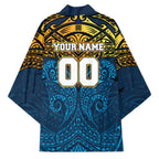 Personalized Gold Coast Titans Kimono Polynesian Tribal Pattern Style