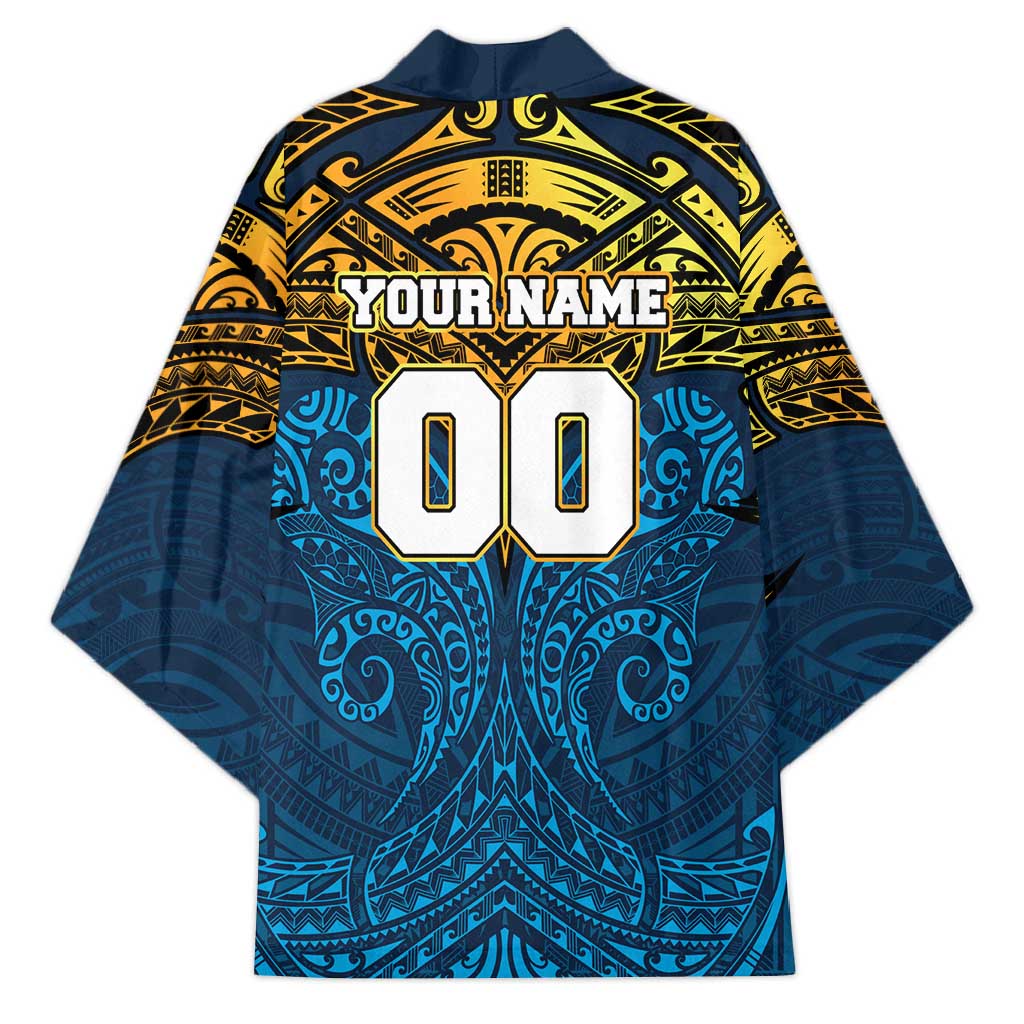 Personalized Gold Coast Titans Kimono Polynesian Tribal Pattern Style