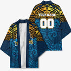 Personalized Gold Coast Titans Kimono Polynesian Tribal Pattern Style