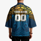 Personalized Gold Coast Titans Kimono Polynesian Tribal Pattern Style