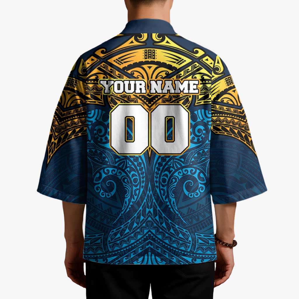 Personalized Gold Coast Titans Kimono Polynesian Tribal Pattern Style