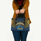 Personalized Gold Coast Titans Leather Bag Polynesian Tribal Pattern Style