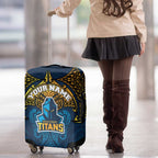 Personalized Gold Coast Titans Luggage Cover Polynesian Tribal Pattern Style