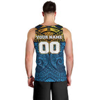 Personalized Gold Coast Titans Men Tank Top Polynesian Tribal Pattern Style