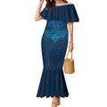 Personalized Gold Coast Titans Mermaid Dress Polynesian Tribal Pattern Style
