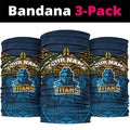 Personalized Gold Coast Titans Neck Gaiter Polynesian Tribal Pattern Style