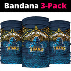 Personalized Gold Coast Titans Neck Gaiter Polynesian Tribal Pattern Style