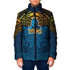 Personalized Gold Coast Titans Padded Jacket Polynesian Tribal Pattern Style