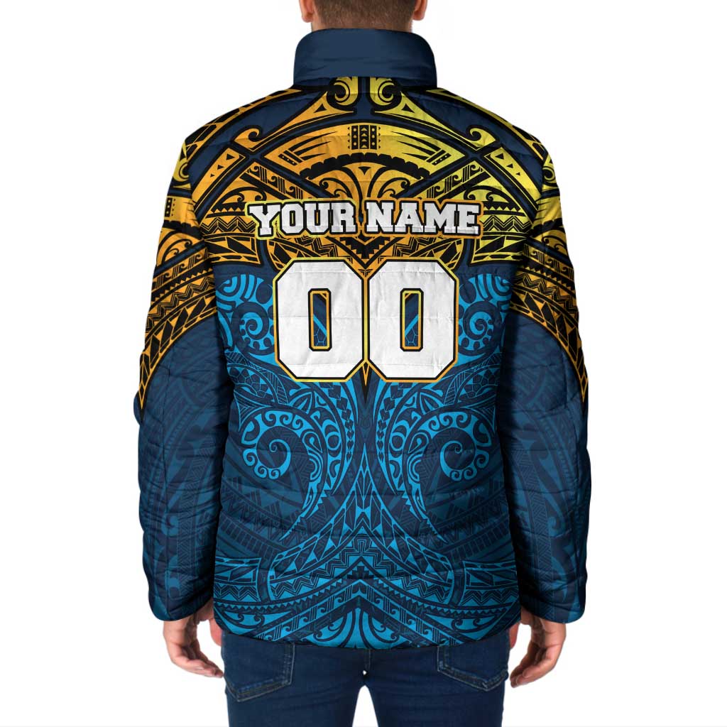 Personalized Gold Coast Titans Padded Jacket Polynesian Tribal Pattern Style