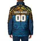 Personalized Gold Coast Titans Padded Jacket Polynesian Tribal Pattern Style