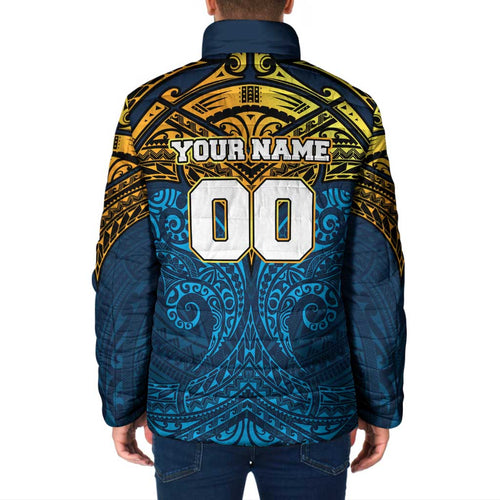 Personalized Gold Coast Titans Padded Jacket Polynesian Tribal Pattern Style