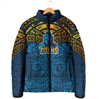 Personalized Gold Coast Titans Padded Jacket Polynesian Tribal Pattern Style