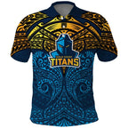 Personalized Gold Coast Titans Polo Shirt Polynesian Tribal Pattern Style