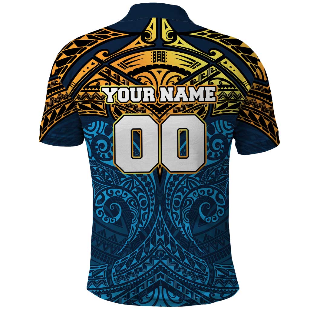 Personalized Gold Coast Titans Polo Shirt Polynesian Tribal Pattern Style