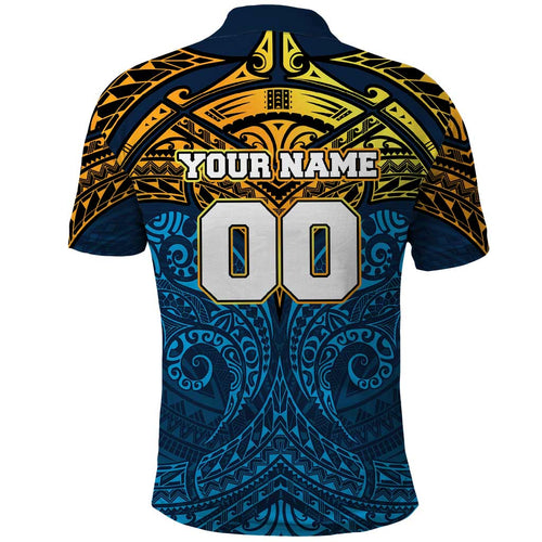Personalized Gold Coast Titans Polo Shirt Polynesian Tribal Pattern Style