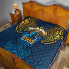 Personalized Gold Coast Titans Quilt Polynesian Tribal Pattern Style
