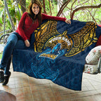 Personalized Gold Coast Titans Quilt Polynesian Tribal Pattern Style