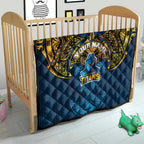 Personalized Gold Coast Titans Quilt Polynesian Tribal Pattern Style