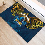 Personalized Gold Coast Titans Rubber Doormat Polynesian Tribal Pattern Style