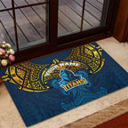 Personalized Gold Coast Titans Rubber Doormat Polynesian Tribal Pattern Style