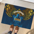 Personalized Gold Coast Titans Rubber Doormat Polynesian Tribal Pattern Style