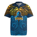 Personalized Gold Coast Titans Rugby Jersey Polynesian Tribal Pattern Style
