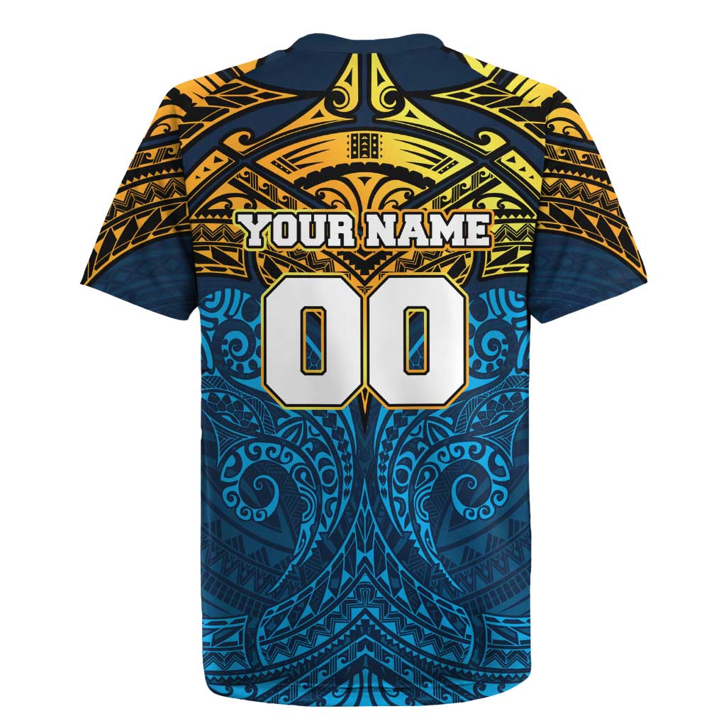 Personalized Gold Coast Titans Rugby Jersey Polynesian Tribal Pattern Style