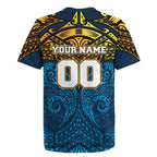 Personalized Gold Coast Titans Rugby Jersey Polynesian Tribal Pattern Style