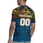 Personalized Gold Coast Titans Rugby Jersey Polynesian Tribal Pattern Style