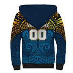 Personalized Gold Coast Titans Sherpa Hoodie Polynesian Tribal Pattern Style