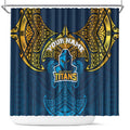 Personalized Gold Coast Titans Shower Curtain Polynesian Tribal Pattern Style
