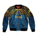 Personalized Gold Coast Titans Sleeve Zip Bomber Jacket Polynesian Tribal Pattern Style