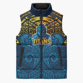 Personalized Gold Coast Titans Sleeveless Puffer Jacket Polynesian Tribal Pattern Style