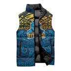 Personalized Gold Coast Titans Sleeveless Puffer Jacket Polynesian Tribal Pattern Style