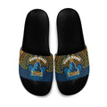 Personalized Gold Coast Titans Slide Sandals Polynesian Tribal Pattern Style