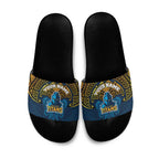 Personalized Gold Coast Titans Slide Sandals Polynesian Tribal Pattern Style