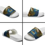 Personalized Gold Coast Titans Slide Sandals Polynesian Tribal Pattern Style