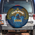 Personalized Gold Coast Titans Spare Tire Cover Polynesian Tribal Pattern Style