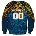 Personalized Gold Coast Titans Sweatshirt Polynesian Tribal Pattern Style