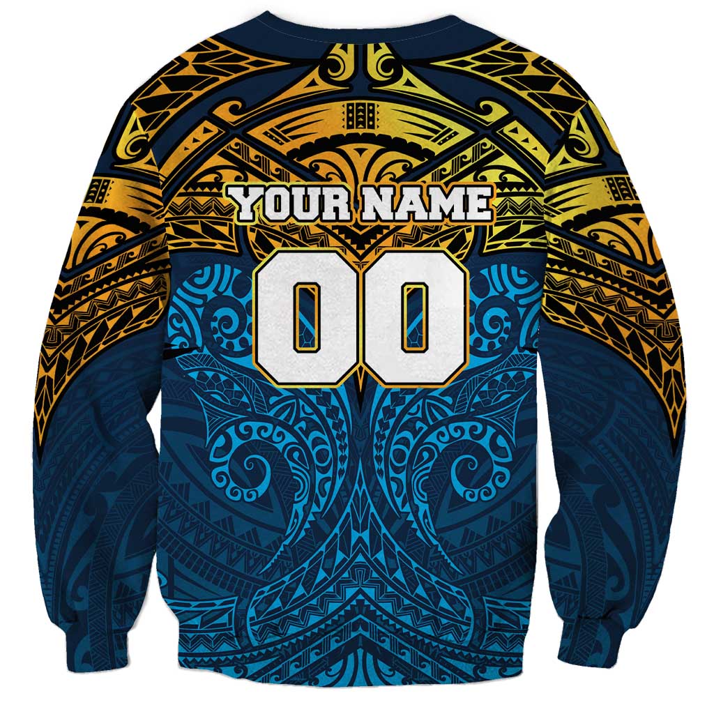Personalized Gold Coast Titans Sweatshirt Polynesian Tribal Pattern Style